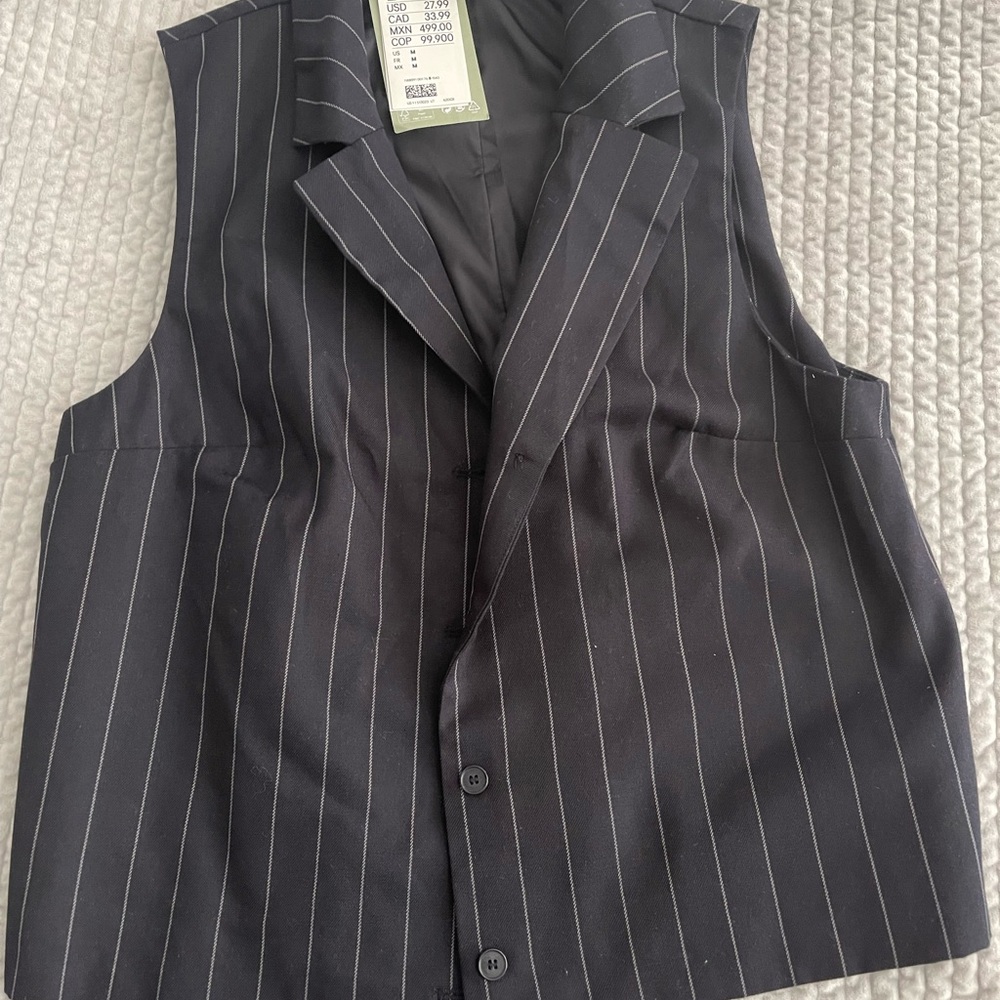 H&M Navy Pinstripe Vest